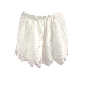Sugar+lips Womens lace scalloped white shorts Size S boho Spring Beach Vacation